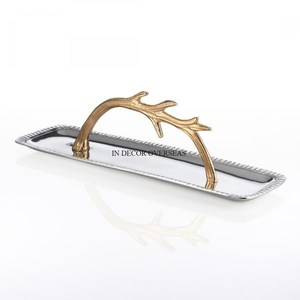 Most Fancy Unique Designer Table Centerpiece Decoration & Serving <b>Silver</b> Color Shiny Polished Metal <b>Bowl</b> With Gold Plated Base - Product Image 3