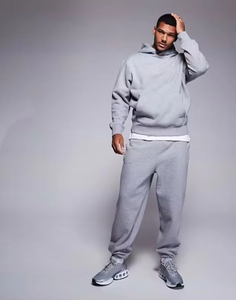Pantalon de survêtement à capuche Jogger Sets Cargo Pants Tracksuits Unisex Sweat Suits 2 Piece Set 100% Cotton Custom Plain Gym Mens Tracksuit - Product Image 6