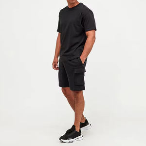 Short de survêtement pour homme Style High Street, couleur unie, teint uni, élastique, taille moyenne, coupe confortable, longueur au genou, nouveau Streetwear haut - Product Image 3