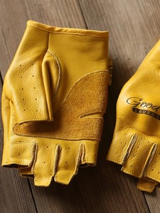 Summer Genuine Leather Half-<b>Finger</b> Motorcycle Gloves Exposed <b>Fingers</b> Cowhide Bicycle Equipment for <b>Bike</b> Gym Riding Hand Grips - Product Image 3