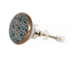 Hexagone marocain luxe or céramique boutons fleur travail tiroir armoire poignée tire pour chambre commode et cuisine armoire utilisation - Product Image 2