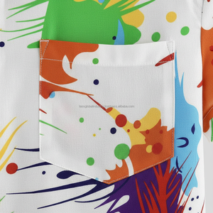 Camisa de Playa de Verano con Estampado de Salpicaduras Multicolores, Estilo Hawaiano, Transpirable, Camisa de Botones para Hombre - Product Image 5