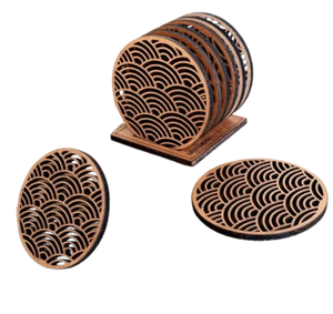 Sous-verre en bois d'acacia pour tasse à thé, pot à boisson, tasse à café, sous-verre en bois d'acacia naturel pour boissons - Product Image 6