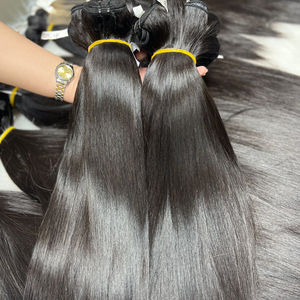 Extensión de cabello humano virgen, cabello vietnamita sin procesar, pelo sedoso liso de hueso súper Doble - Product Image 1