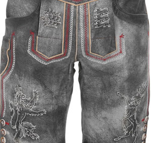 Kurz lederhose หนังแท้พร้อมโลโก้ที่กำหนดเองสำหรับผู้ชาย - Product Image 3