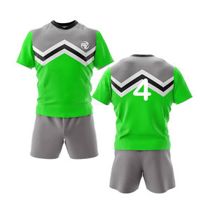 Créez Votre Propre Logo Ensembles de Maillots de Rugby à Manches Courtes Écologiques 100% Polyester Service OEM Vente Chaude Confort à Porter - Product Image 1