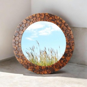 Modern Round Silver <b>Mosaic</b> <b>Mirror</b> Customizable Design for Decorative Usage - Product Image 1
