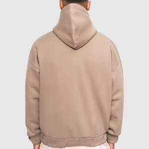 Wholesale Autumn Oversized Streetwear <b>Hoodies</b> | Custom Logo Drop Shoulder Hoodie | <b>Plain</b> Full Zip 100% Cotton Fleece Custom - Product Image 2