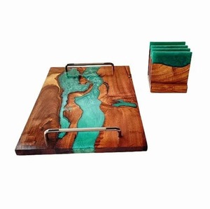 Handmade Wooden <b>Tray</b> Elegant Home Accent for Wedding Multipurpose Serving <b>Tray</b> for Dining Coffee Snacks <b>Drinks</b> Kitchen Decor - Product Image 4