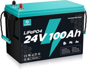 แบตเตอรี่ LiFePO4 100Ah 24V ใหม่เอี่ยม2560Wh แบตเตอรี่ลิเธียมแบบรอบลึก - Product Image 2