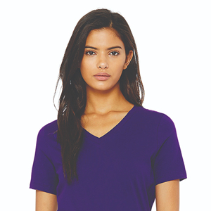 Camiseta suave con cuello en V para mujer, ropa de calle de algodón 100 por ciento, transpirable, ligera, de secado rápido, con estampado de logotipo personalizado - Product Image 4