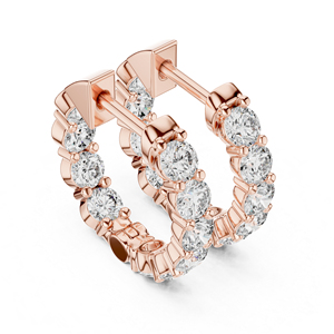 Pendientes Redondos de Diamantes en Oro Amarillo de 14K para Mujer, Joyería Nupcial de Lujo, Certificada, Regalo de Aniversario de Bodas, Joyería Elegante - Product Image 3