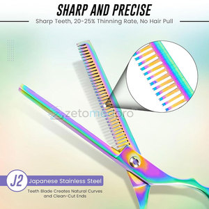 Tijeras de Entresacar Ligeras, Herramienta de Peluquería para un Entresacado Preciso, Tijeras de Doble Entresacar - Product Image 3