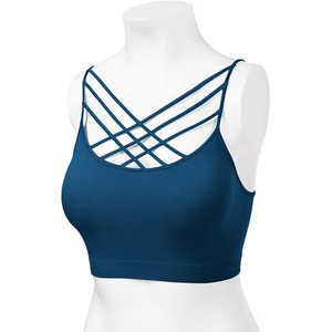Sujetador deportivo sin espalda en U profundo con cuello colgante de soporte de Venta caliente para mujer - Product Image 4
