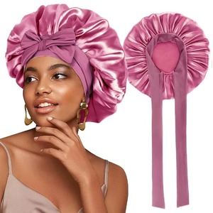 Gorro de satén Zeta Amicae, gorro de dormir de doble capa Reversible personalizado, estampado bordado, banda ajustable, tocado envolvente para el cabello de hermandad - Product Image 6