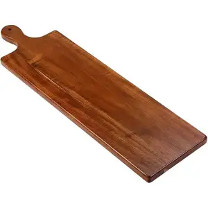 Tablas de cortar de madera de Acacia personalizables con mango, tablas de cortar para carne, Pizza, queso, Sushi, cocina, tablas de charcutería