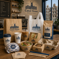 Gobelets à café personnalisés AT PACK avec couvercles, emballage personnalisé pour les marques de cafés, sacs, boîtes, serviettes, solution d'emballage complète