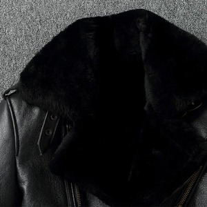 Veste en cuir tout-en-un en cuir écologique original en laine fine 2024, manteau en peau de mouton chaud pour homme, combinaison de vol, tricot respirant - Product Image 5