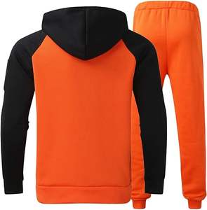 Ensemble de sweat-shirts 2 pièces décontractés pour hommes, couleur unie, vêtements d'hiver quotidiens, pull à capuche à manches longues, costume élégant en relief - Product Image 2