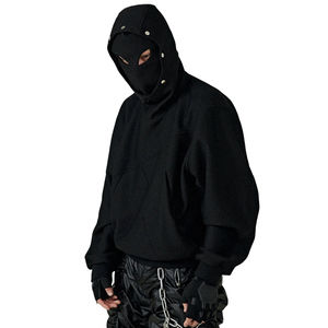 Balaclava à capuche en polaire 100% coton de haute qualité avec logo personnalisé en strass pour homme, écologique, double couche, style vintage - Product Image 1
