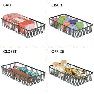 Panier de rangement de cuisine en métal de haute qualité en forme de rectangle avec revêtement en poudre noire organisateur attrayant à vendre - Product Image 6