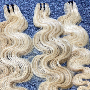 Extensions de Cheveux Humains Vierges Vietnamiens Trame Unique Style Super Vague Ondulé Corps Blonde Couleur Usine Hairvietnam - Product Image 2