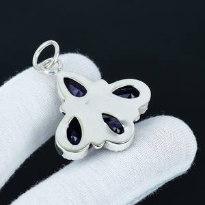 Pendentif en améthyste en argent sterling 925, bijou fait main en forme de larme, cadeaux de Pâques, de fête des mères, d'anniversaire pour femmes - Product Image 3