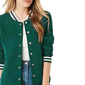 Chaqueta transpirable con letras bordadas para mujer, chaqueta de béisbol personalizada, chaquetas universitarias de alta calidad, nueva llegada - Product Image 5