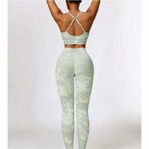 Conjunto de sujetador y mallas de moda informal con material de algodón suave para mujeres, Yoga, Pilates, correr, entrenamiento de gimnasio y uso diario - Product Image 6