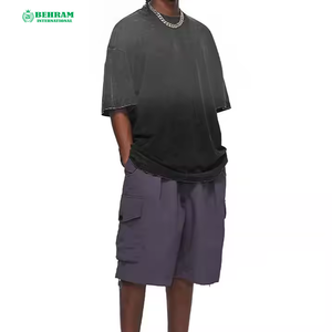 T-shirt Homme Uni de Haute Qualité 100% Coton Délavé à l'Acide Effet Soleil, Coupe Classique, Séchage Rapide, Écologique, Respirant, Grammage Lourd - Product Image 5