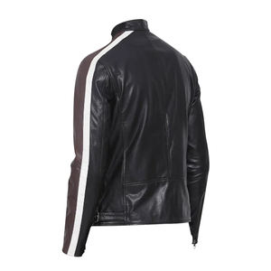 Veste en cuir d'agneau véritable sur mesure pour homme, coupe ajustée, style motard, veste de moto décontractée, vestes de moto en cuir - Product Image 3