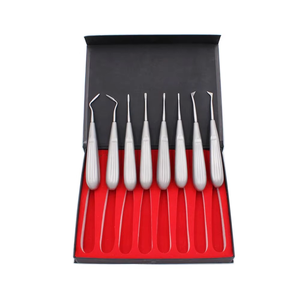 Élévateurs de racines chirurgicaux dentaires de qualité supérieure 8 pièces en acier inoxydable pour l'extraction de dents atraumatiques professionnelles - Product Image 3