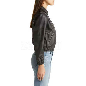Última chaqueta de cuero de mujer de la mejor calidad a precios al por mayor colores personalizados chaquetas de cuero al por mayor - Product Image 3