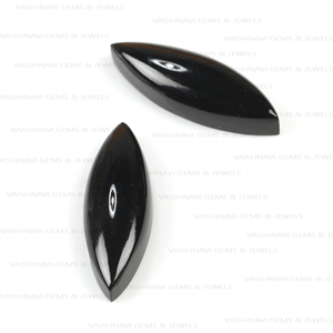 High Sale Natural Black <b>Obsidian</b> 10x30mm Marquise Flat Back Calibrated Cabochon Loose Gemstone Jewelry Making Stones Supplier - Product Image 2