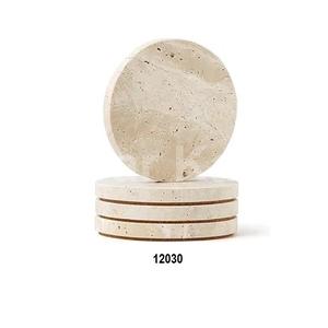 Posavasos de madera pintado a mano, diseño de cubiertos decorativo para taza de té, taza de café - Product Image 3