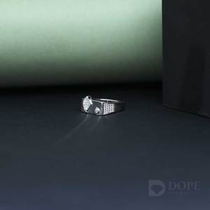 Anillo de Plata Diamante para Rebeldes de Moda para Plata de Ley 925 con Diseño Elegante para Cada Día Especial - Product Image 3