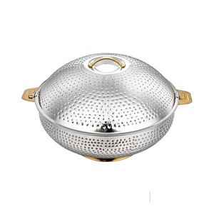 Vente en gros de casseroles en bois faites à la main de style arabe de luxe à bas prix comprenant des fournitures de pot rond en métal - Product Image 4