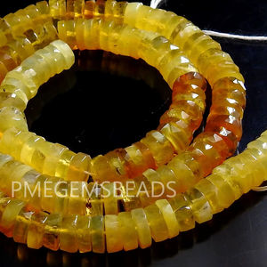 New Arrival 8-Inch Strand 7MM Approx Yellow <b>Opal</b> Shaded Faceted Tire Beads Loose Stone Certified for Jewelry Making Wholesale - Product Image 5