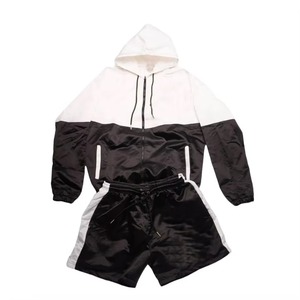 ชุดวอร์มไนลอนระบายอากาศสำหรับผู้ชายชุด2ชิ้นแบบสั้นมีฮู้ดกันลมฤดูใบไม้ร่วงโลโก้ตามสั่ง - Product Image 6