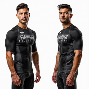 Fabricante de protectores contra sarpullidos BJJ personalizados Impresión sublimada Premium Durable MMA Rash Guards para gimnasio y Sparring Wear - Product Image 6