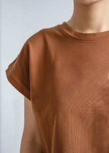 Wholesale Custom Blank Summer T-shirt Enzyme Washed Raw Rolled Hem Heavy Weight Loose Vintage Breathable Quick Dry Woman T-shirt - Product Image 2