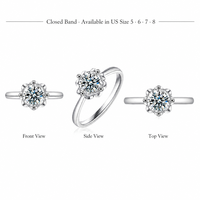 Bague de fiançailles en moissanite 0,5 ct couleur D VVS, bague solitaire en argent sterling 925, coupe 3EX 5 mm, plaqué rhodium