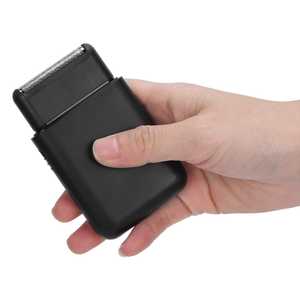 Rasoir électrique noir pour hommes, rechargeable par USB, rasoir à grille portable, tondeuse à barbe à double lame, lavable IPX7, de qualité allemande, pour le visage et les voyages en camping-car - Product Image 1