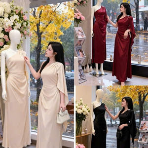 ชุดเดรสผู้หญิงสุดเก๋ แขนสั้น ผสมผสานความสง่างามและความสบายได้อย่างลงตัว เหมาะสำหรับงานลำลอง งานทางการ และหลากหลายโอกาส ผ้าไหมทรงแม็กซี่ - Product Image 4