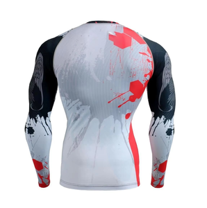 Good Quality Custom Compression Rash Guard MMA Set Sublimation <b>Printed</b> Rashguard Bjj for Men Customizable Mma Rashguard - Product Image 4