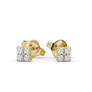 De l'Inde Superbes boucles d'oreilles carrées 0.25CTW pour femmes 2025 Bijoux à la mode 14K Gold Round Cut Certified Lab Grown Diamond - Product Image 1