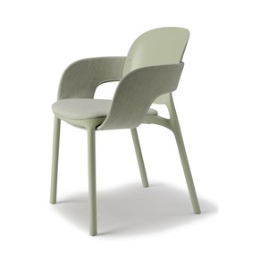 Modern Dining Armchair Recycled Polymer <b>Shell</b> Upholstered Seat Cushion and Back Band for Restaurant Hotel Lounge Made in Italy - Product Image 5