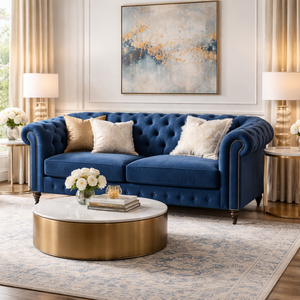 Canapé Chesterfield en velours 20 places, luxe, style moderne du milieu du siècle, deux places, appartement, salon, tailles et couleurs personnalisées, meubles en gros - Product Image 2