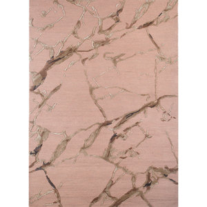 Alfombra Genesis de Lana y Viscosa Hecha a Mano con Patrón Abstracto Rojo y Naranja para Uso Doméstico-TNQ-4390 - Product Image 1