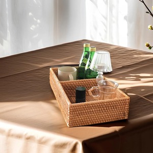 Cestas de Almacenamiento Ovaladas Multifuncionales Modernas y Ecológicas Hechas a Mano con Ratán Natural de Dos Compartimentos Artex Green Earth, Hechas en Vietnam - Product Image 1